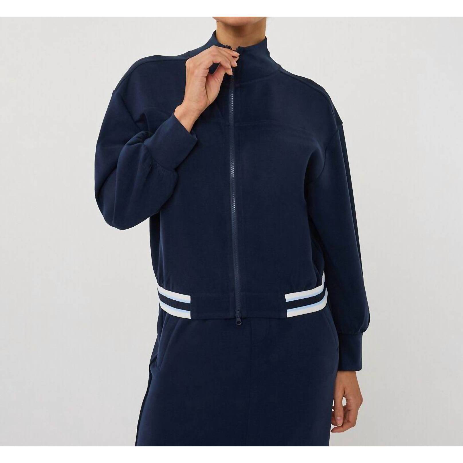 New Esqualo Cardigan Bomber Modal Jacket In Navy
